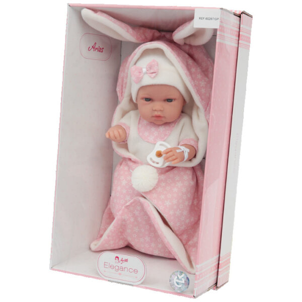 ARIAS – Bebè 33 cm coperta con orecchie Rosa